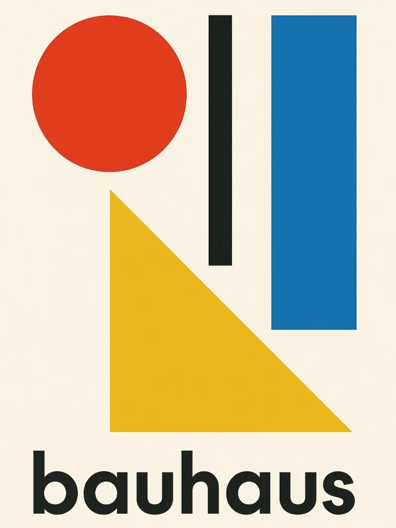 Bauhaus graphics - Geometric retro design canvas by Casa Calm