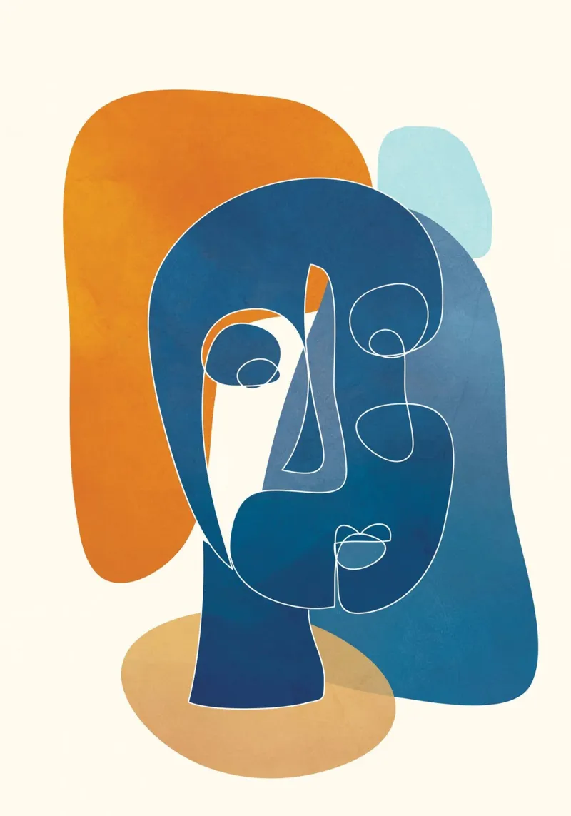 Abstract Mask Design 3 poster con telaio in legno da cityart