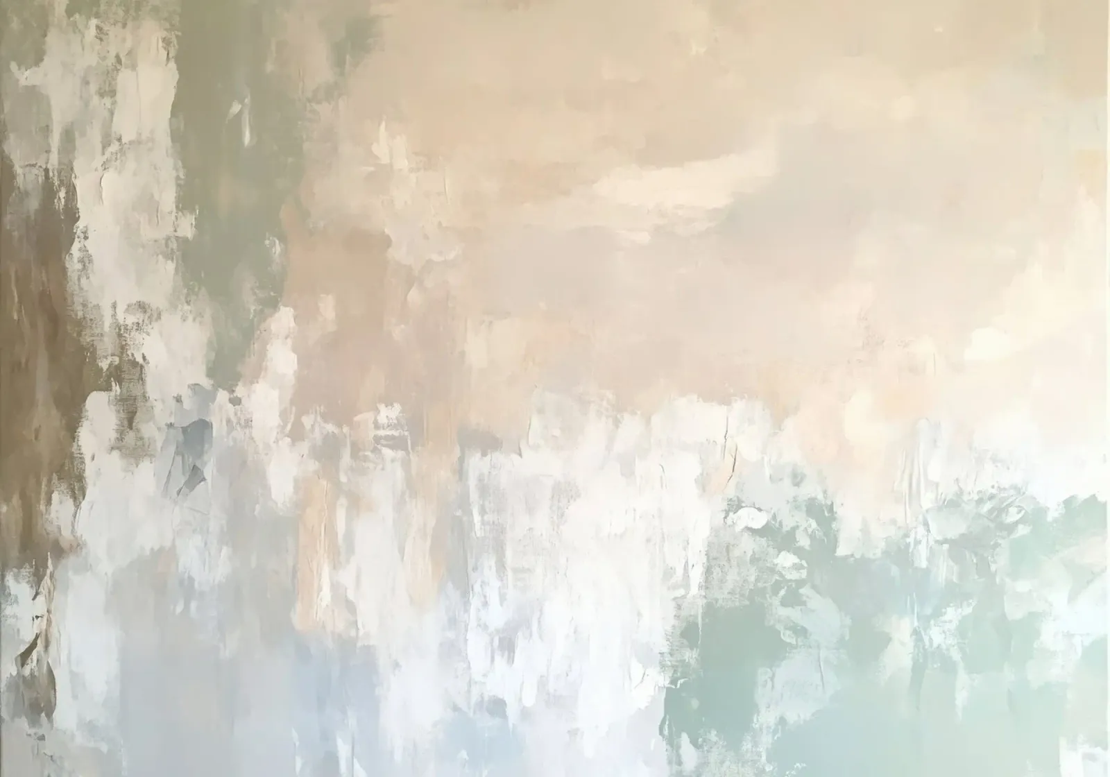 Morbido beige-bianco - calma astratta poster con telaio in alluminio da Euphoria Theresa