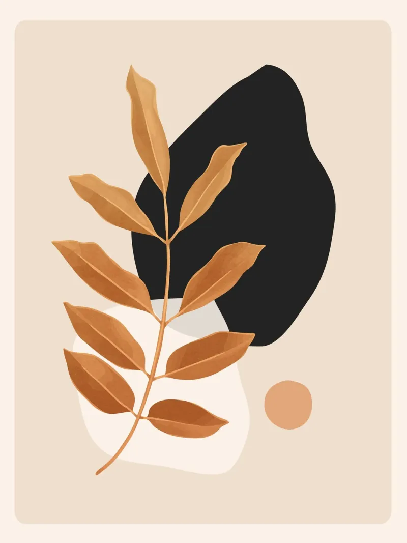 Abstrakte Kunst Minimal Pflanze 38 Alu-Dibond von ThingDesign