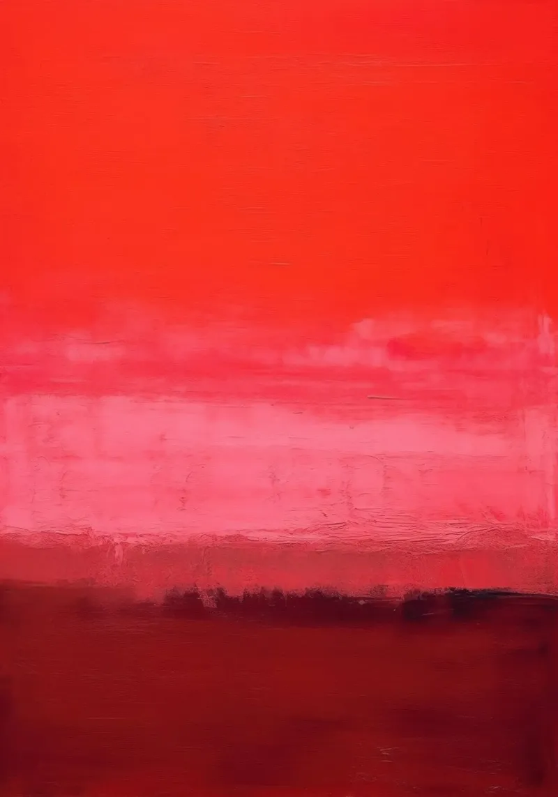 Minimalismo retrò - cielo rosso con pennellate poster da Euphoria Theresa