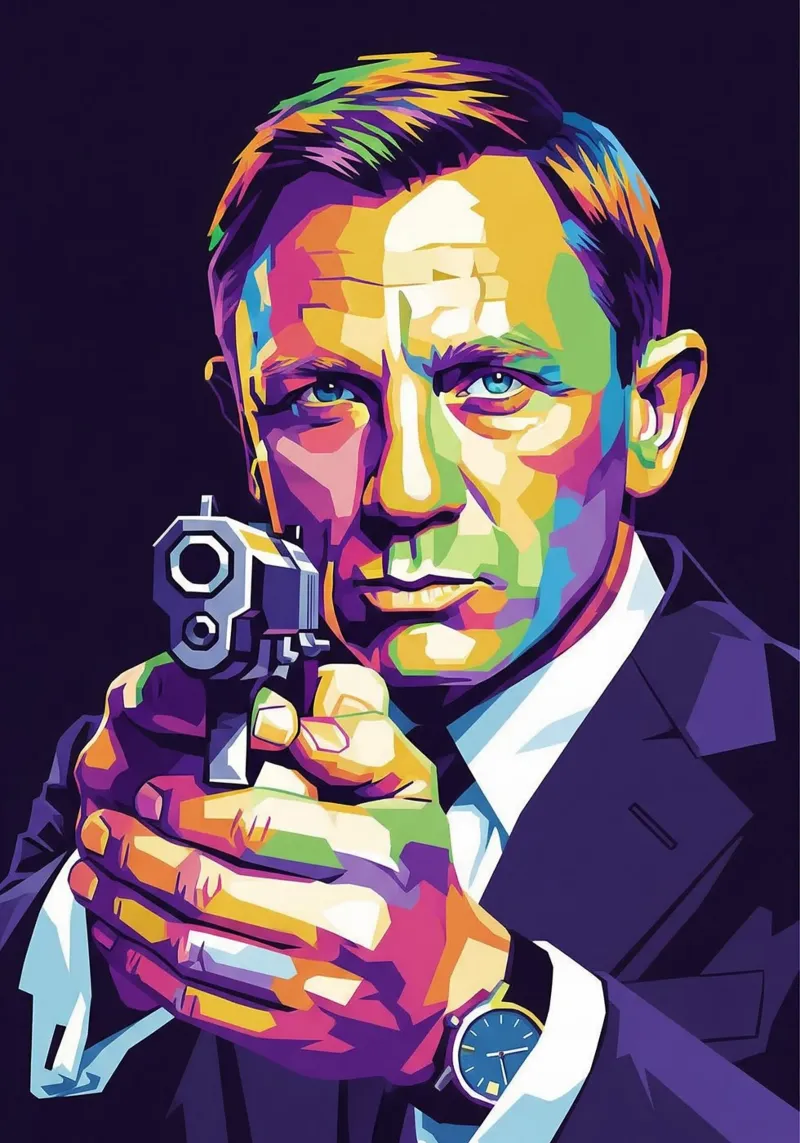 Daniel Craig - James Bond #1 poster con telaio in alluminio da Hantamrata
