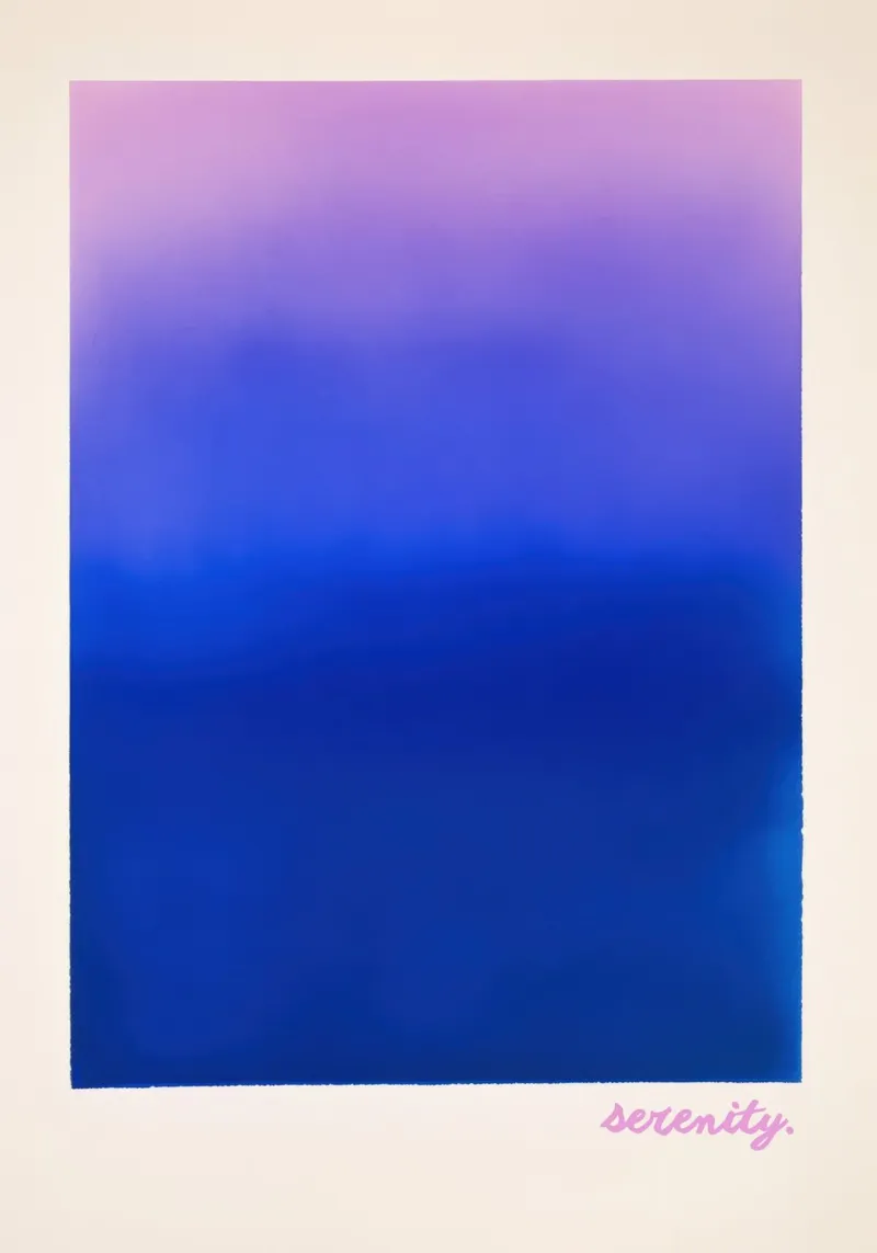 Litografia "Serenity" con sfumatura di colore poster con telaio in plastica da Euphoria Theresa
