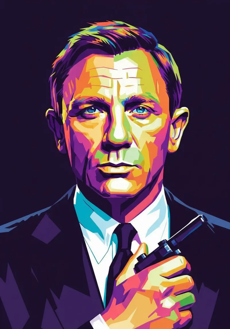 Daniel Craig - James Bond #2 poster con telaio in alluminio da Hantamrata