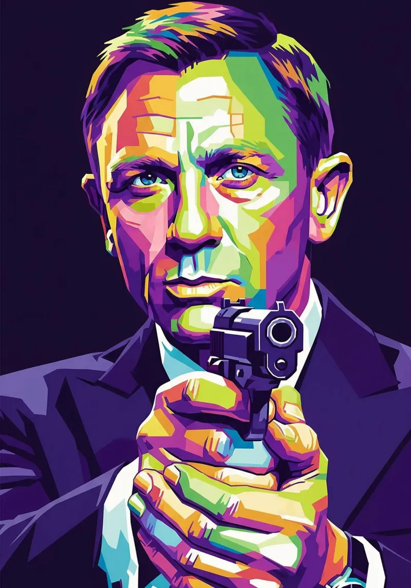 Daniel Craig - James Bond #3 poster con telaio in alluminio da Hantamrata