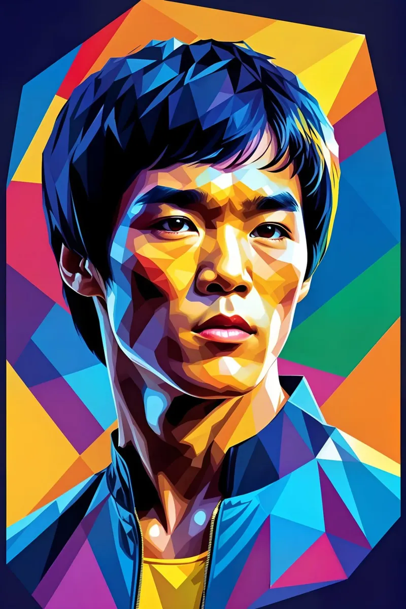 Bruce Lee pop art poster con telaio in plastica da BONANZA
