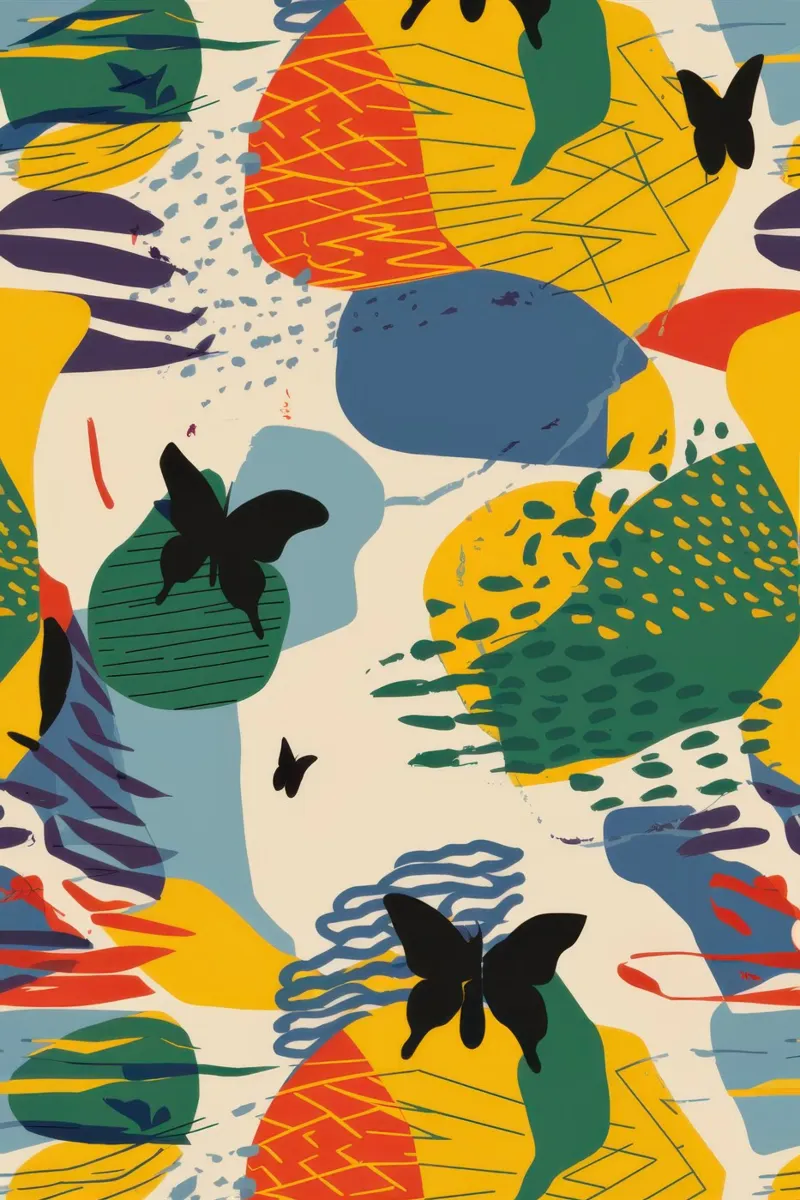 Abstracte volière Jive canvas met Baklijst van Scaller Stars