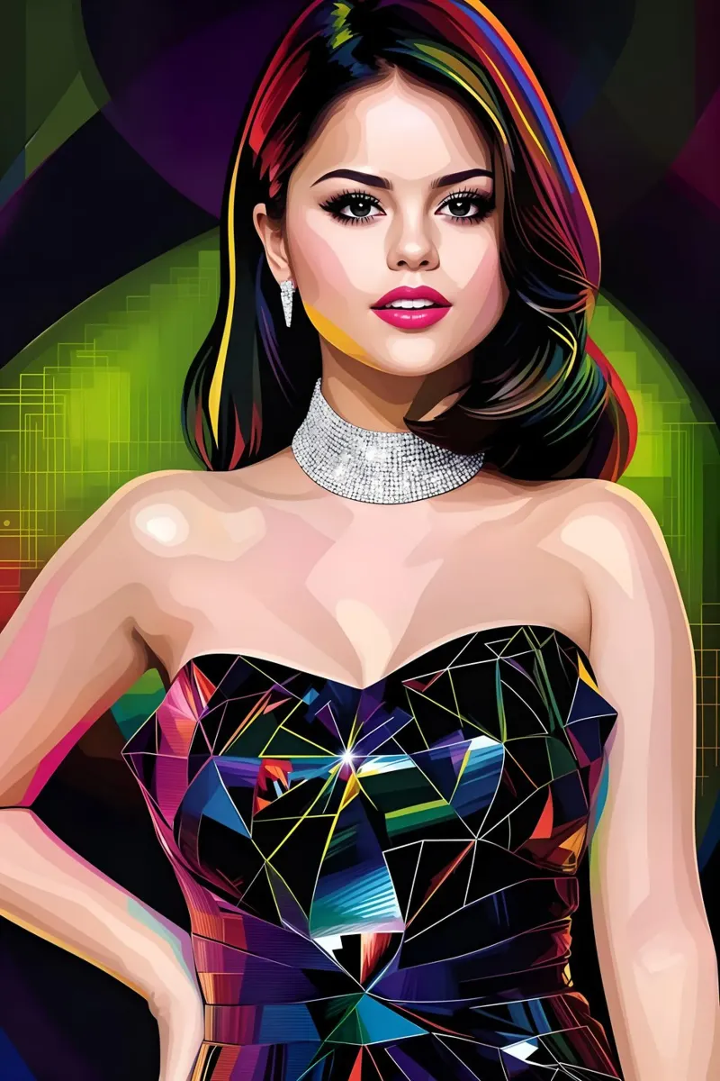 Selena Gomez kunst canvas met Baklijst van BONANZA