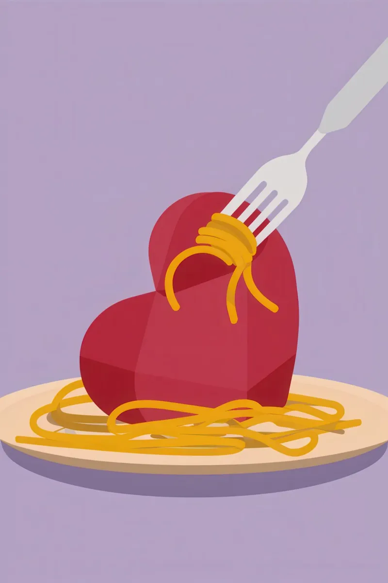Heart Of Spaghetti poster con telaio in alluminio da Nova Glaze