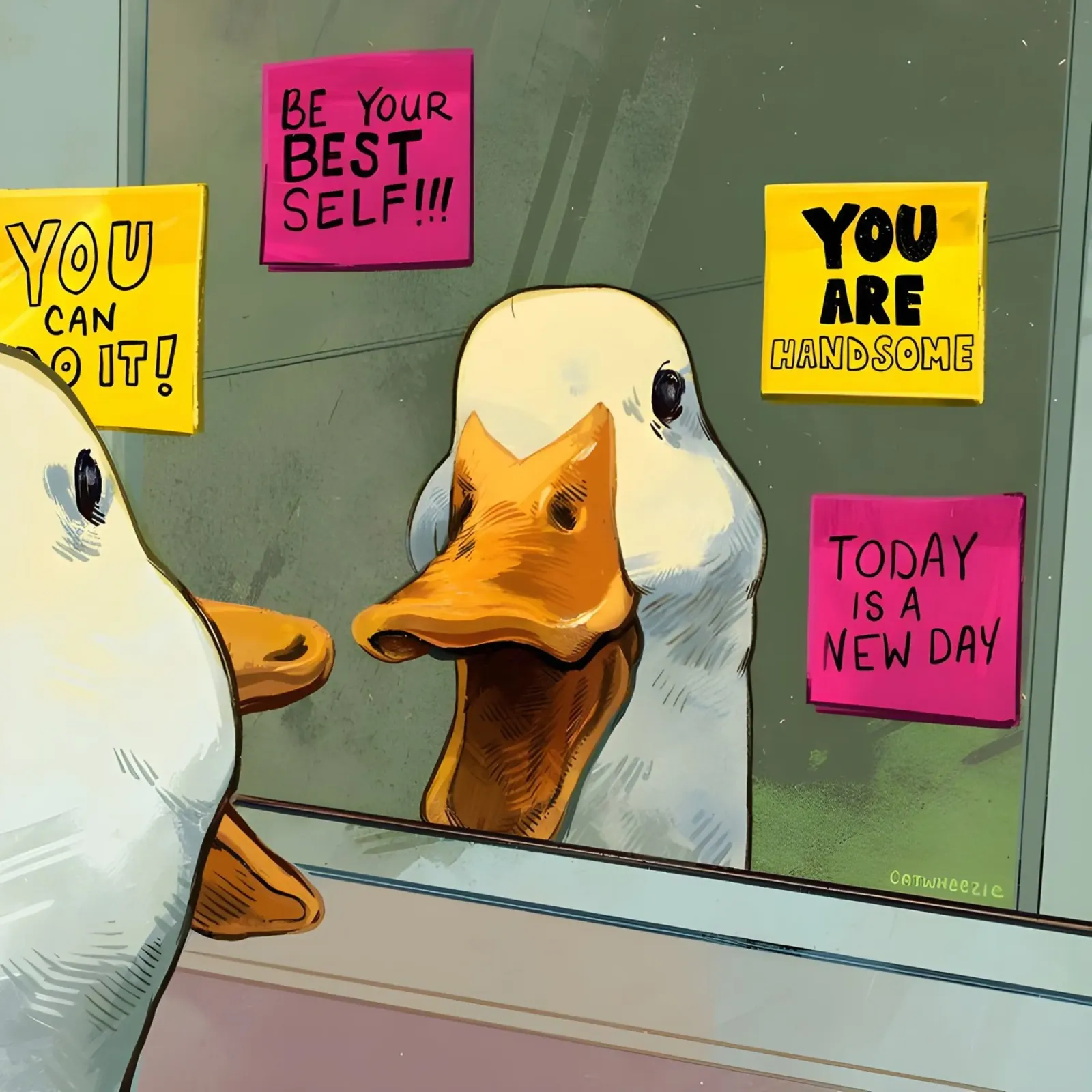 "BE YOUR BEST SELF!" poster con telaio in alluminio da Type & Tape