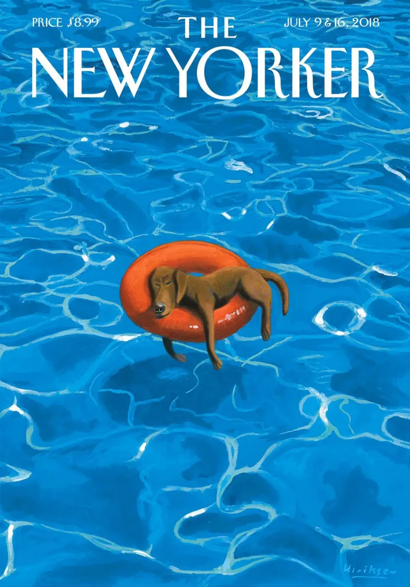 The New Yorker Magazine Print - Tempo di inattività 2018 tela con Cornice a cassetta da Mr.Lorenzo