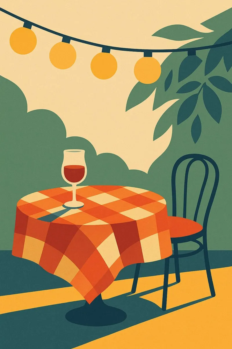 Apéro d'Été - L'arte di vivere alla francese poster con telaio in alluminio da Boissons - Affiches & posters - Retro