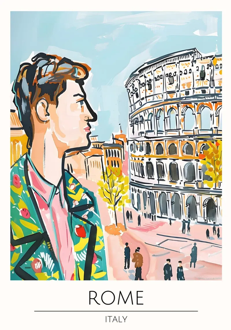 Roma Colosseo Moda Pop Art Poster di viaggio poster da homdeco