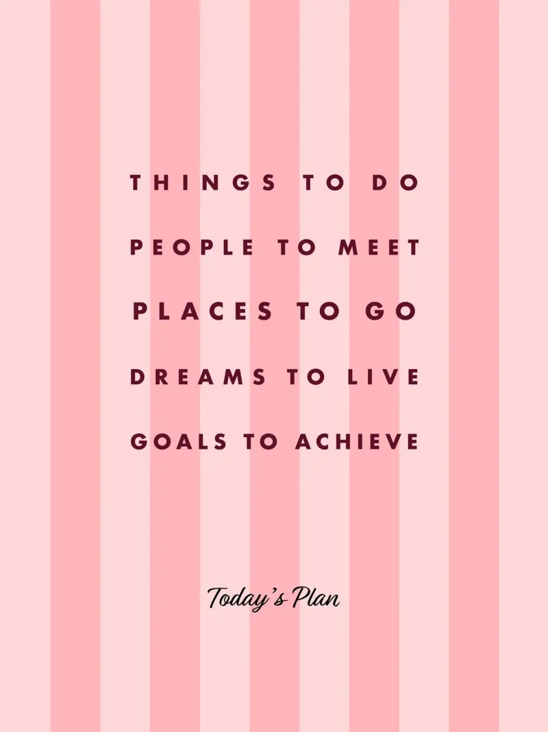 Copertina di quaderno tipografica 'TO DO LIST' su strisce rosa poster da Dominique Vari Words