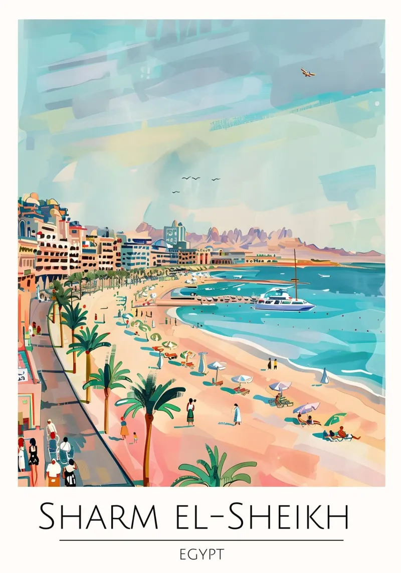 Paesaggio costiero pop art di Sharm El Sheikh poster da homdeco
