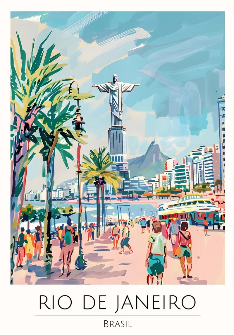 Rio de Janeiro Cristo Redentore Pop Art poster con telaio in alluminio da homdeco