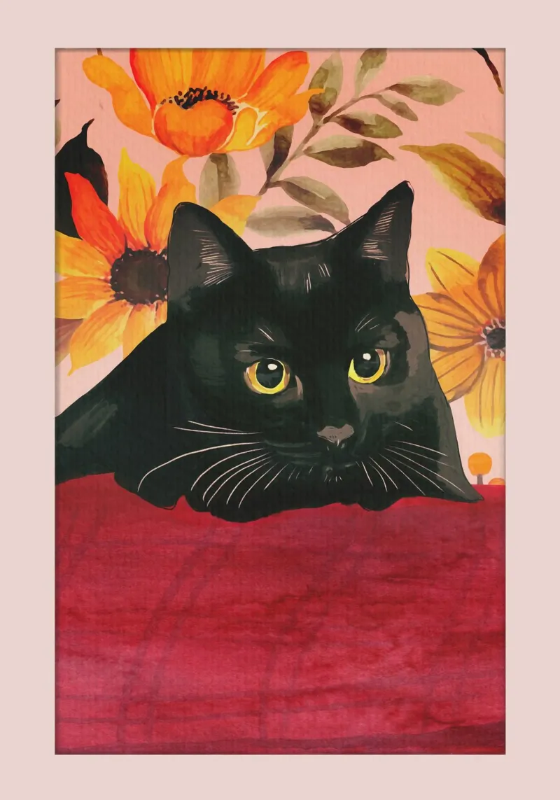 Gatto nero carta hahnemühle da ThingDesign