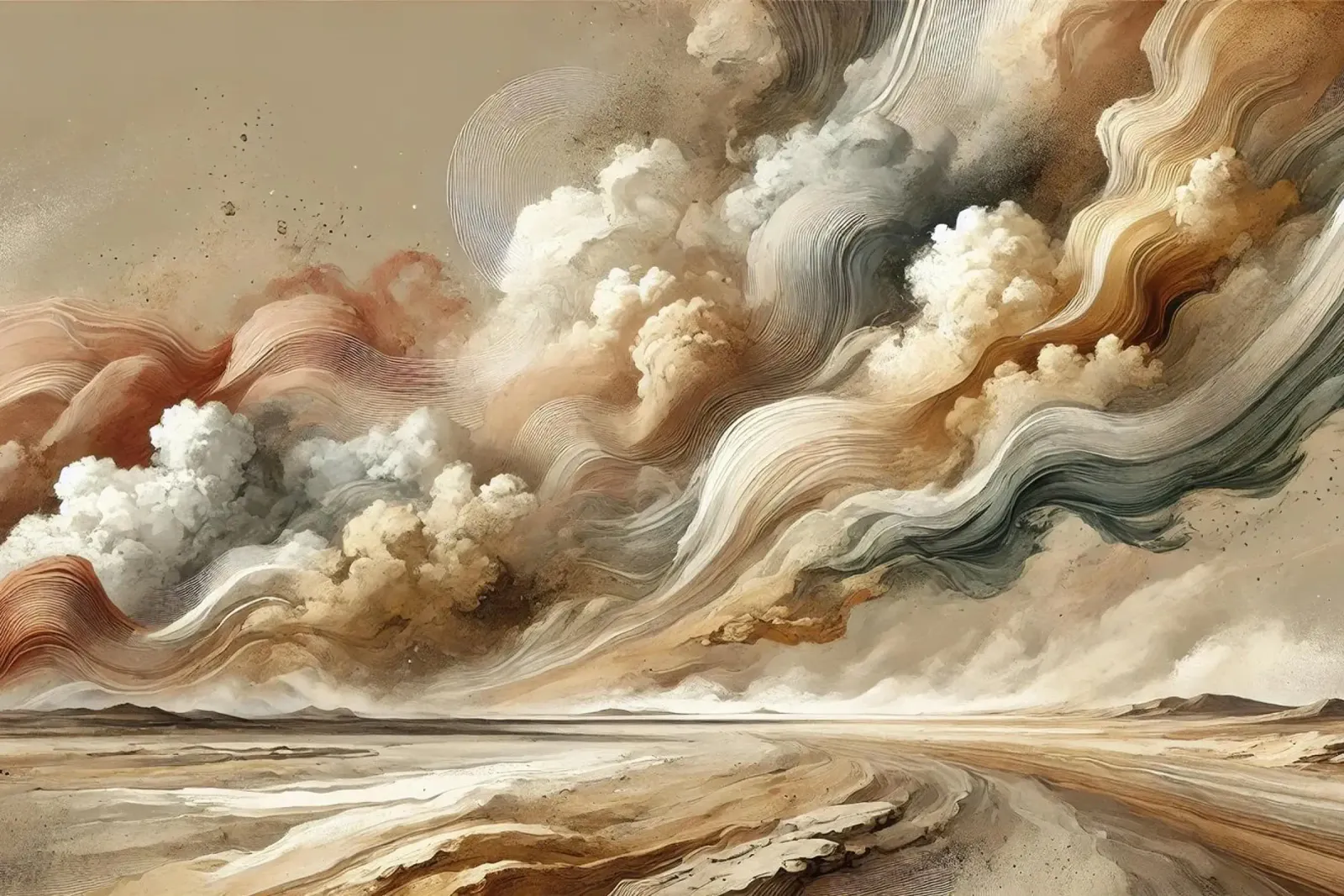 Elementi Terra e Aria Polvere Orizzonte poster da Chromatic Fusion Studio