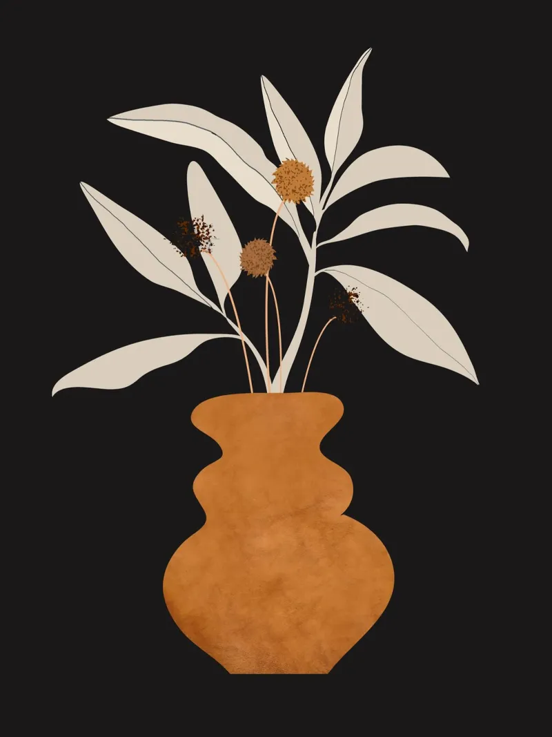 Minimale abstrakte Kunst Vase Pflanze 11 Poster von ThingDesign