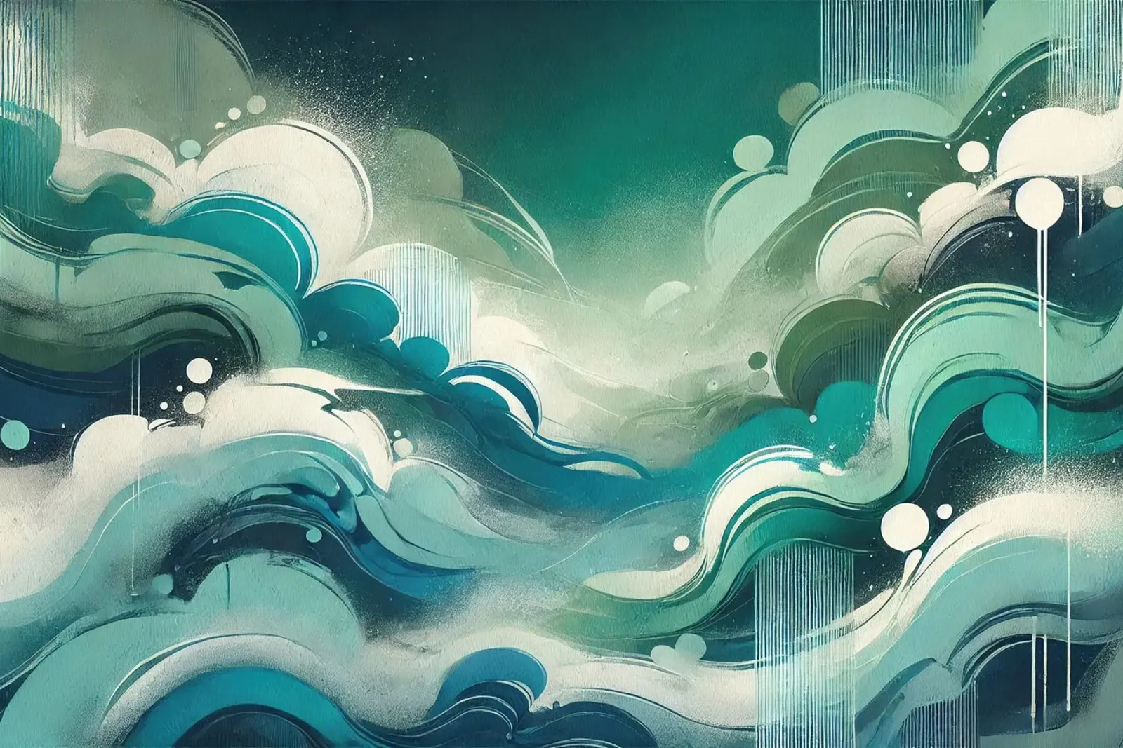 Graffiti Emerald Flow tela con Cornice a cassetta da Chromatic Fusion Studio