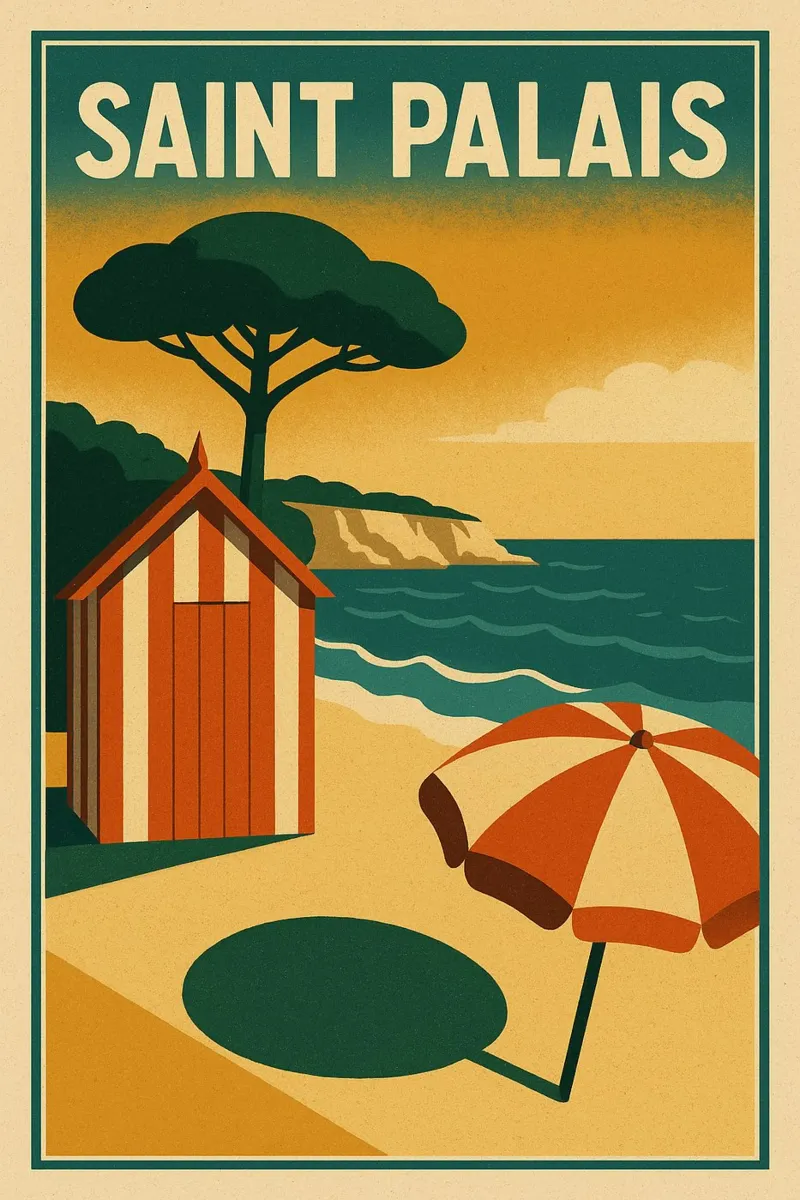 Saint Palais, l'eleganza delle spiagge atlantiche poster con telaio in plastica da JETLAG | affiches voyage