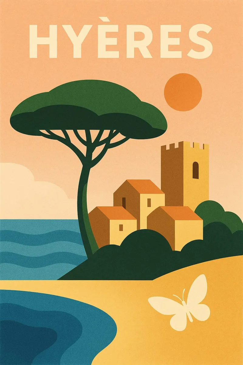 Hyères, the gentle way of life between sea and hills hahnemühle by JETLAG | affiches voyage