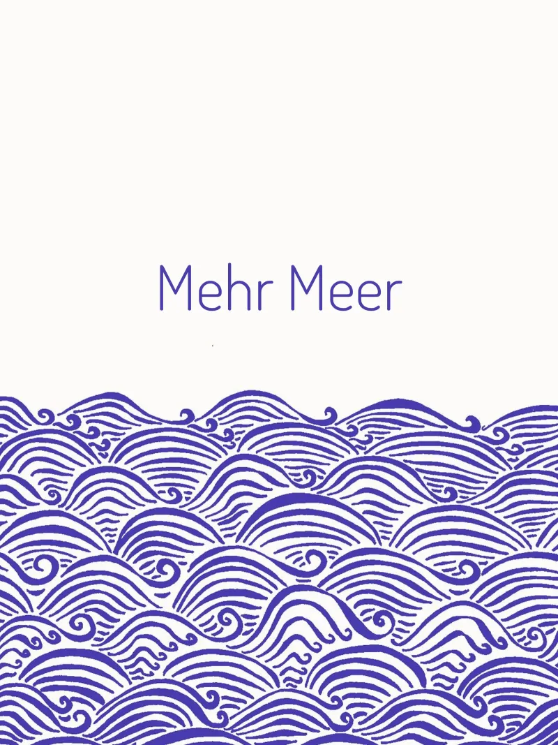 Meer zee - golven in blauw canvas met Baklijst van PaperLine Art