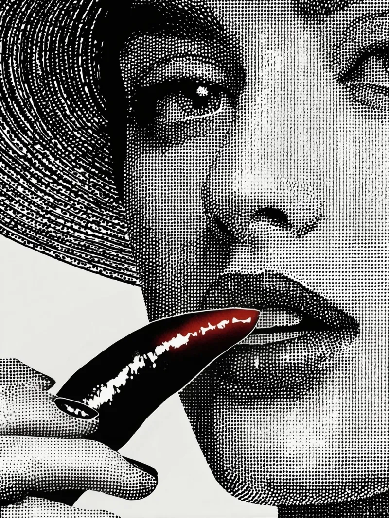 Donna con peperoncino piccante | Grafica raster poster da Autofocus
