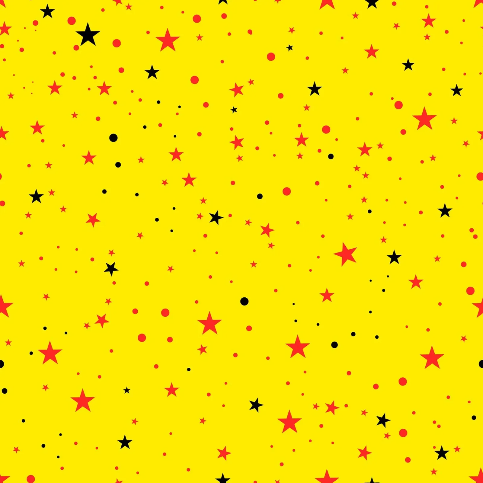 Stelle nere rosse gialle senza cuciture con pop retro giallo chiaro poster da gulsengunel