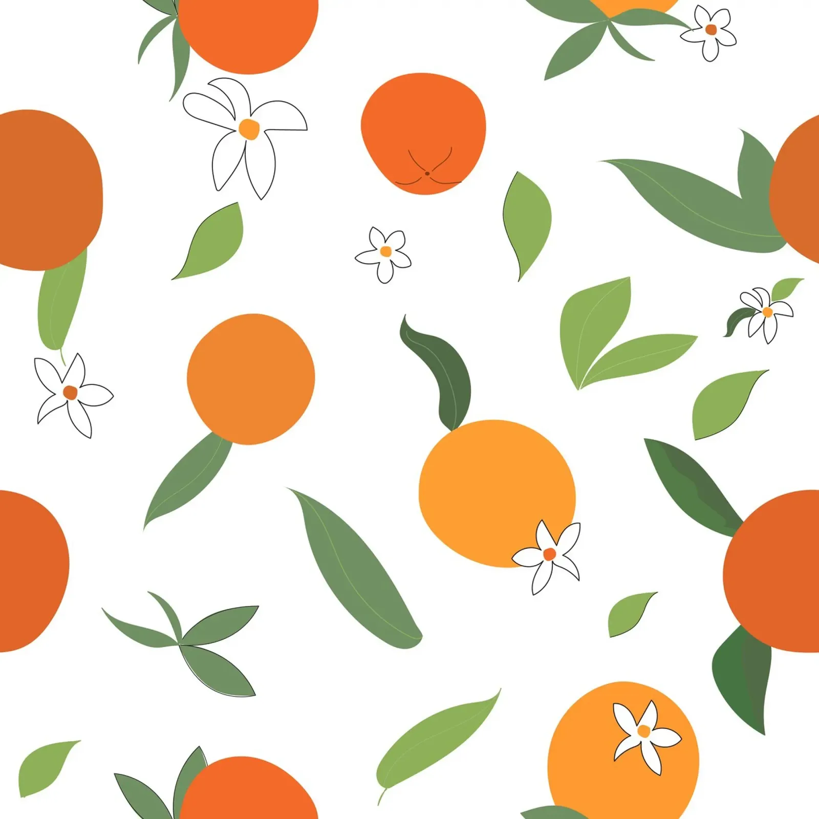 Orange seamless fabric design pattern canvas with Floater frame by gulsengunel