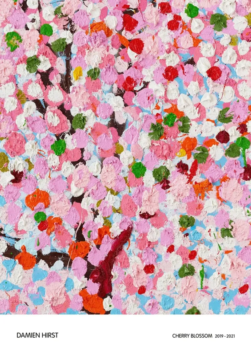 Fiori di ciliegio - Damien Hirst poster con telaio in legno da Romeyoprints