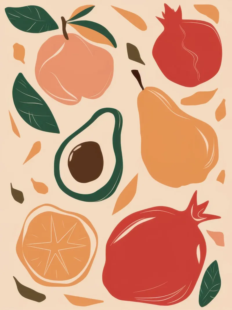 Misto di frutta terrosa poster con telaio in alluminio da Scaller Stars