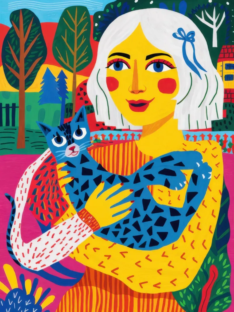 Coccole d'amore eccentriche poster con telaio in legno da Scaller Stars