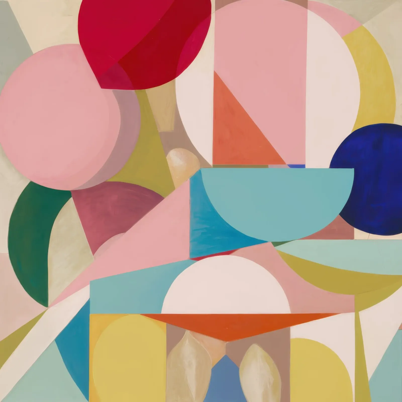 Campi di colore geometrici poster con telaio in alluminio da Snow Mist
