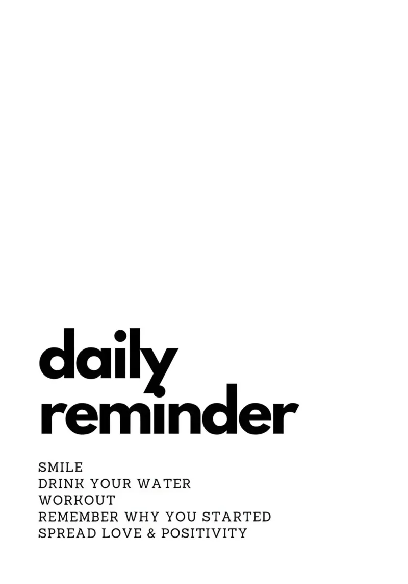 "daily reminder" poster con telaio in alluminio da Type & Tape