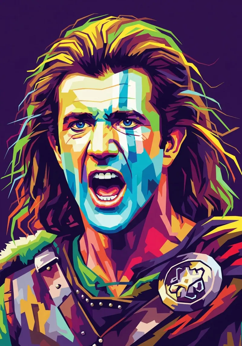 Mel Gibson - Braveheart #4 poster con telaio in alluminio da Hantamrata