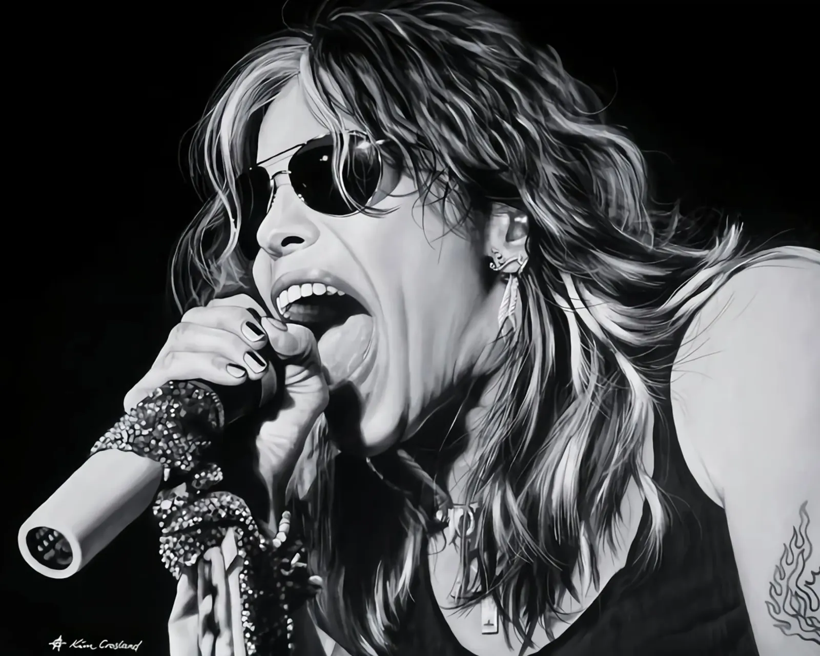 steven tyler kim crosland poster con telaio in plastica da mix mate
