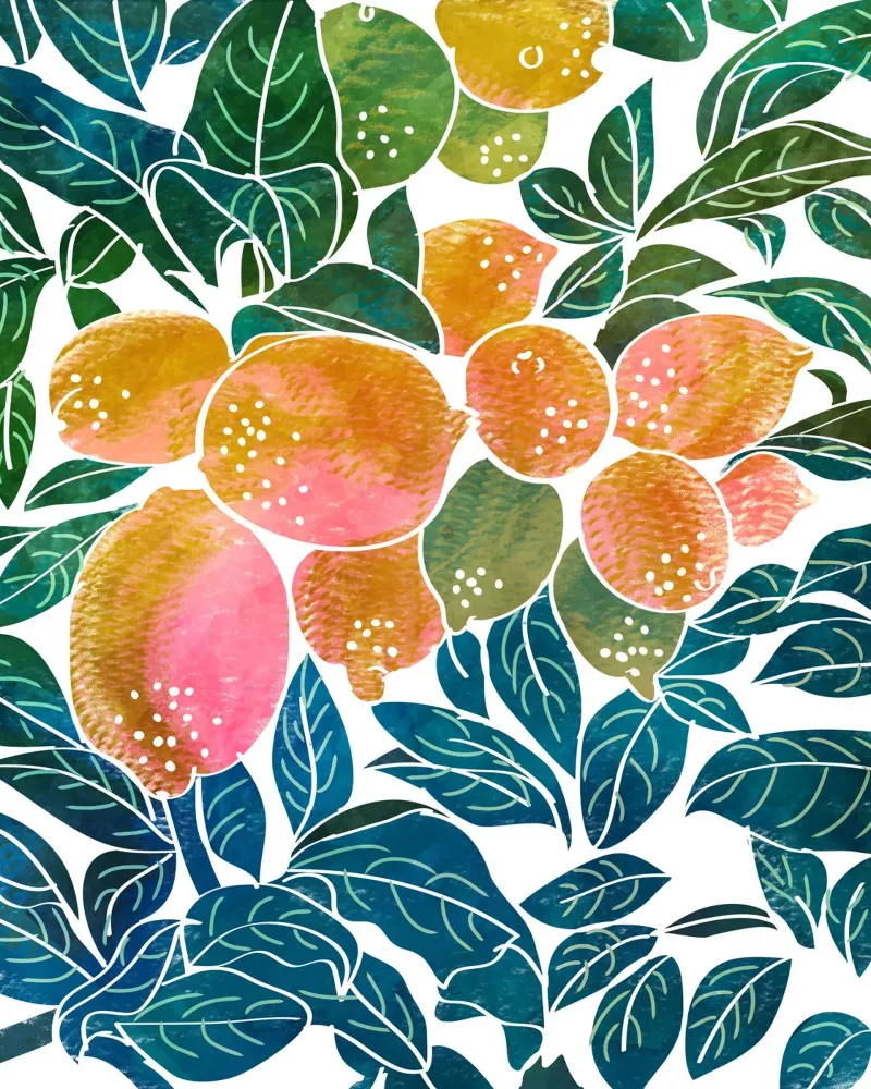 Limoni baciati dal sole V2 poster con telaio in plastica da 83oranges