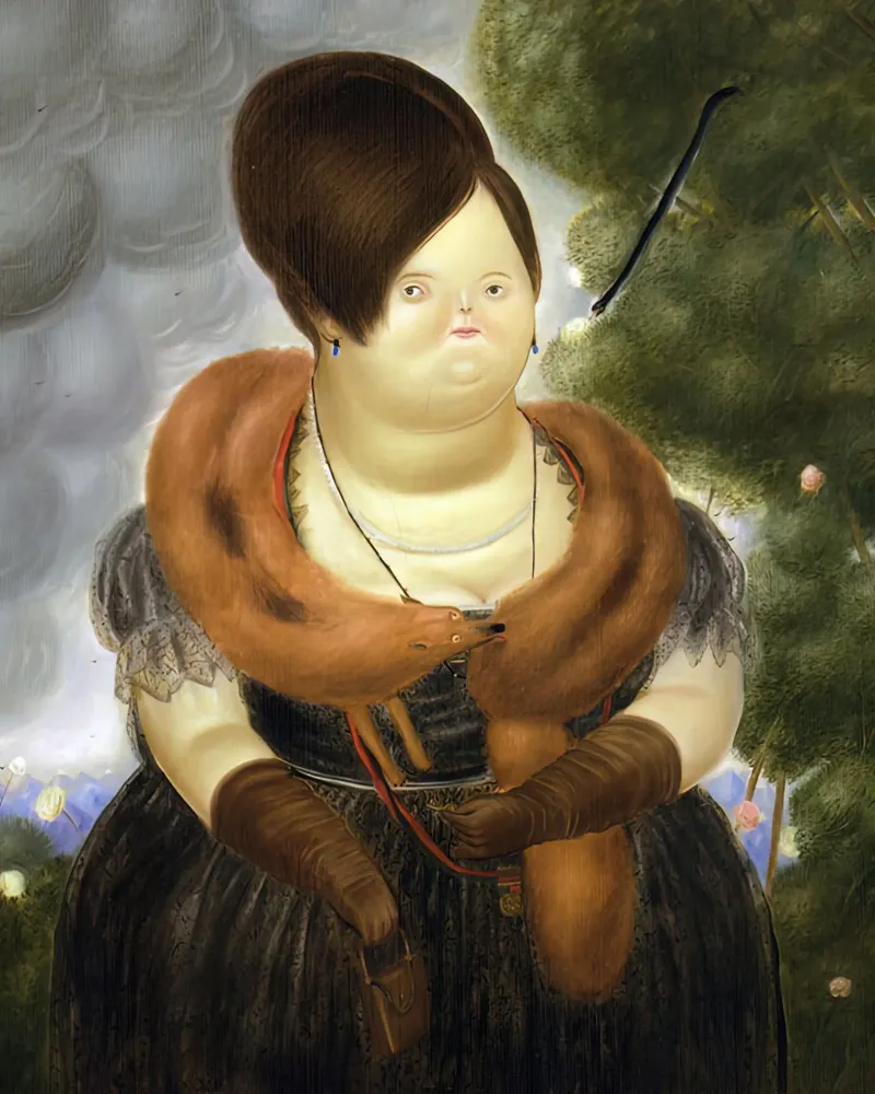 1969, La First Lady F Botero poster con telaio in alluminio da mix mate