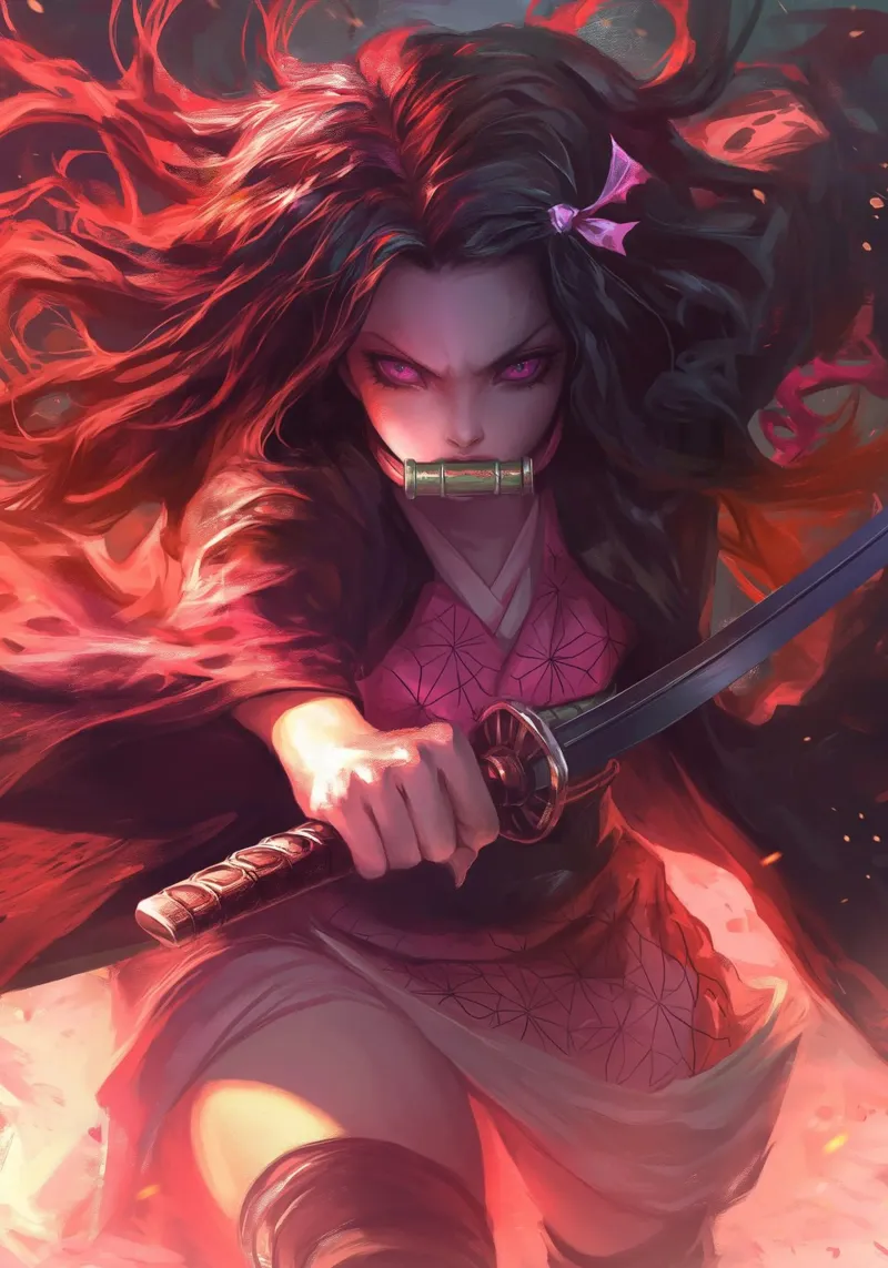 Nezuko Ammazzademoni poster con telaio in plastica da Fleur de Lys