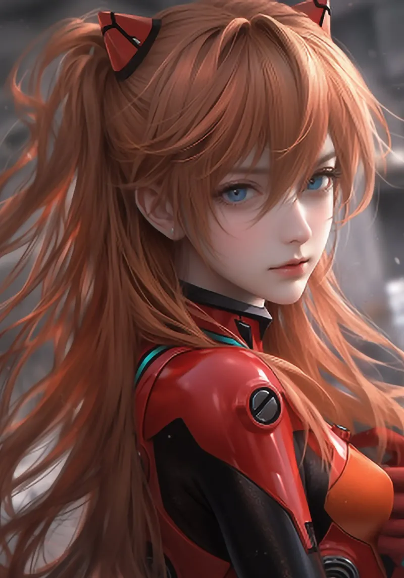 Asuka Langley Neon Genesis Evangelion EVA Anime poster con telaio in legno da Fleur de Lys