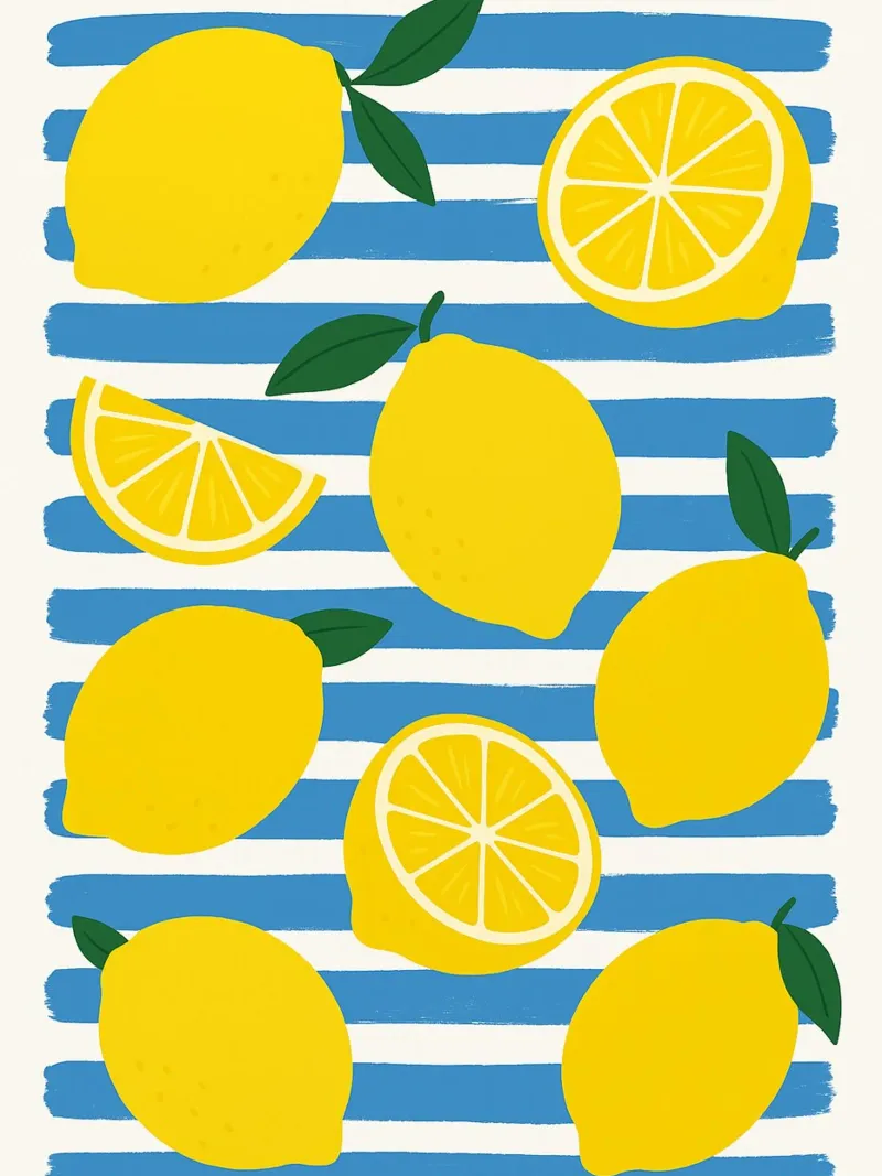 Limoni mediterranei su blu poster da Casa Calm