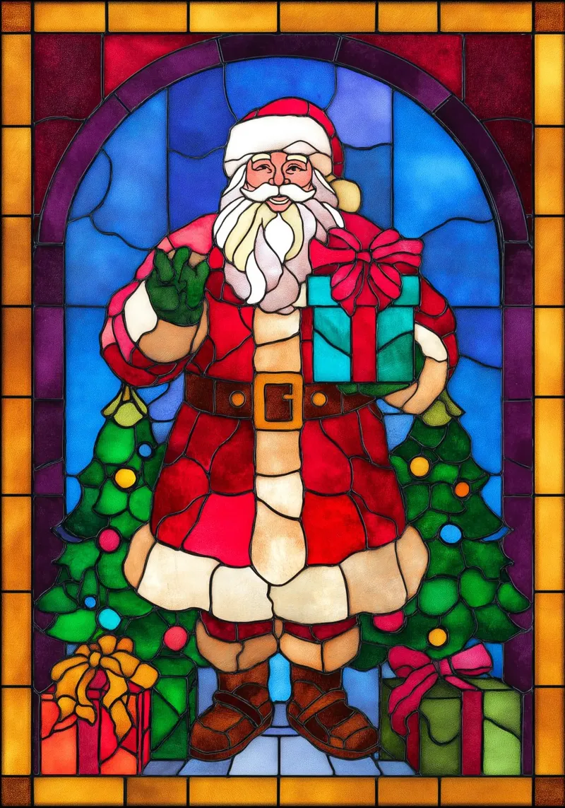 Babbo Natale poster con telaio in alluminio da Fleur de Lys