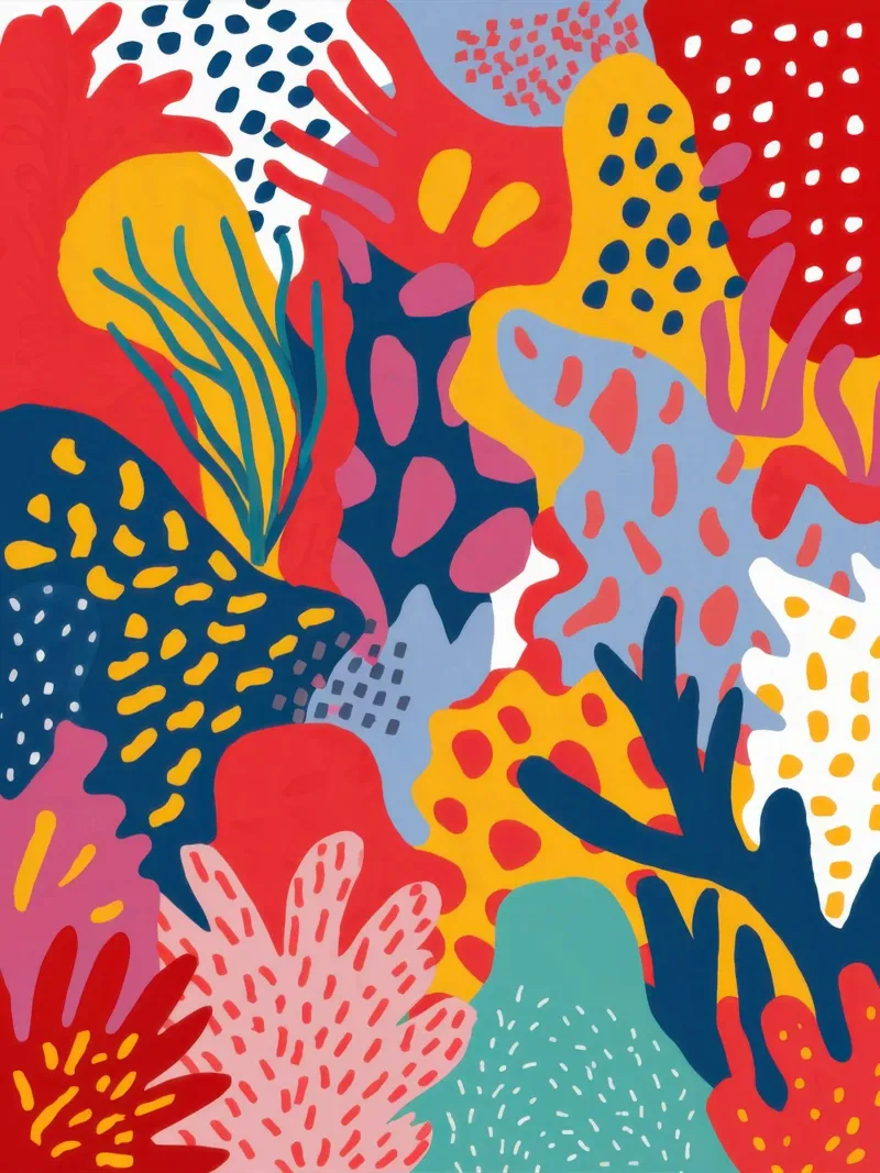 Flor salvaje abstracta poster con marco de plástico de Bara Suara
