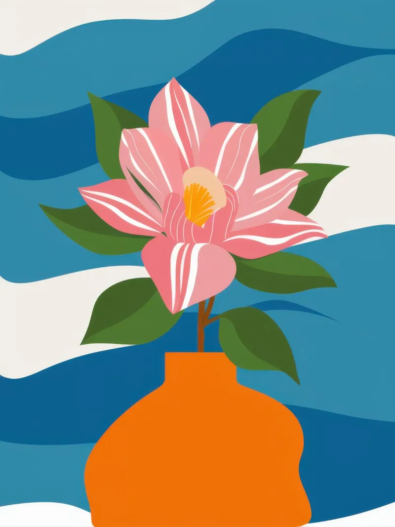 Fiore solitario Serenità poster con telaio in alluminio da Bara Suara