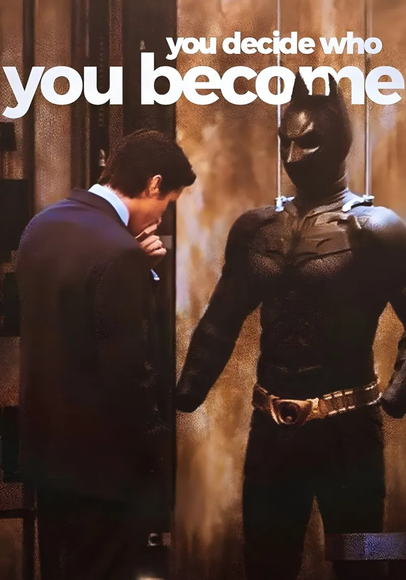 "You decide who you become," poster con telaio in plastica da Type & Tape