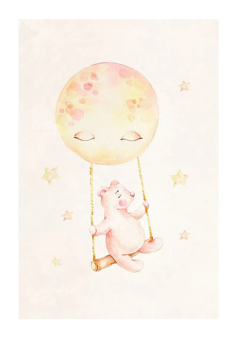 Swing Me To The Moon poster con marco de plástico de muench benjamin