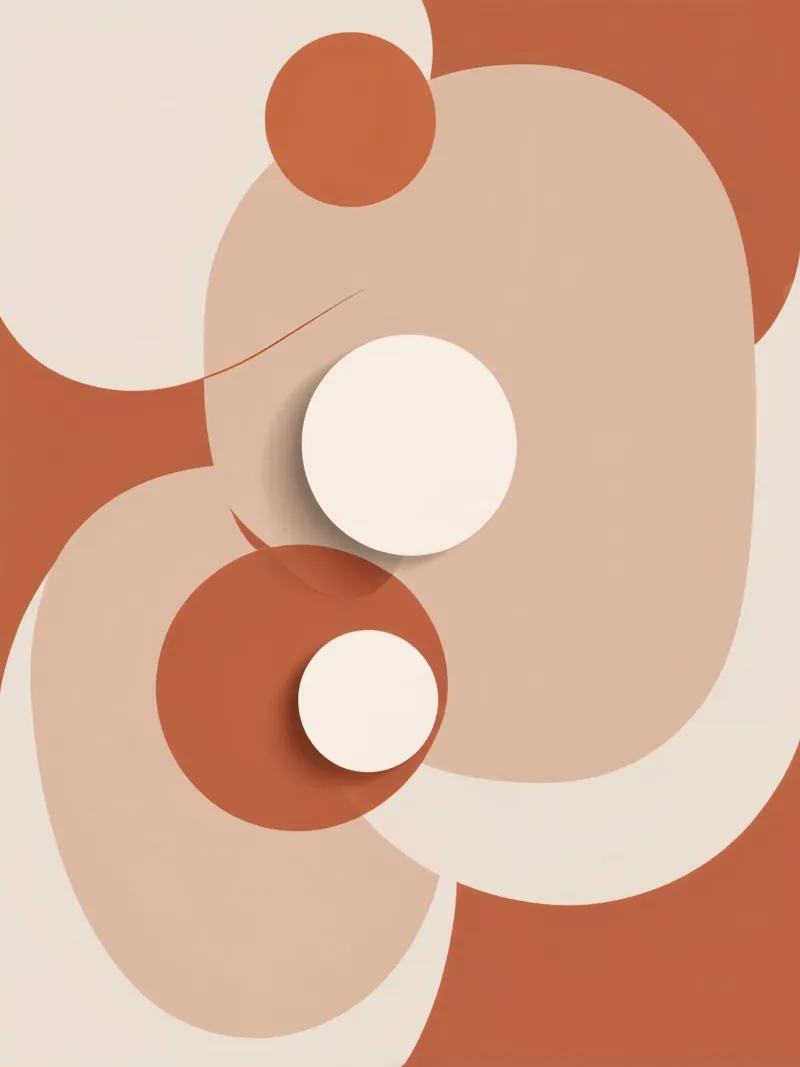 Astratto di cerchi sovrapposti con dischi bianchi poster da DesignDoodle