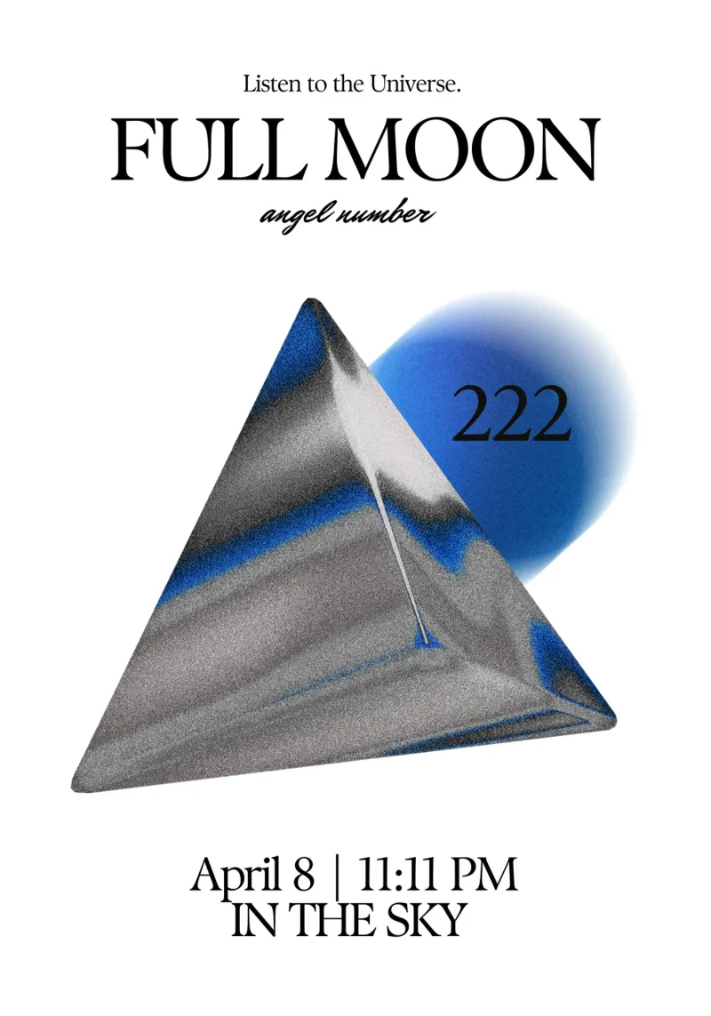 luna piena numero angelo 222 poster con telaio in legno da morphinaeblue