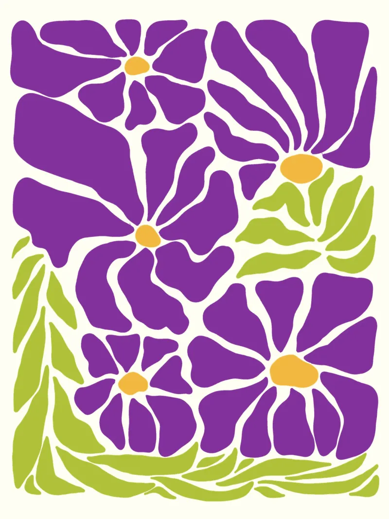 Spring violet paradise poster con telaio in plastica da TijanaArtStudio88